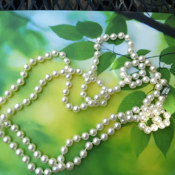 Vintage Jewelry Vintage 6s Extra Long Single Strand Pearl Necklace Poshmark